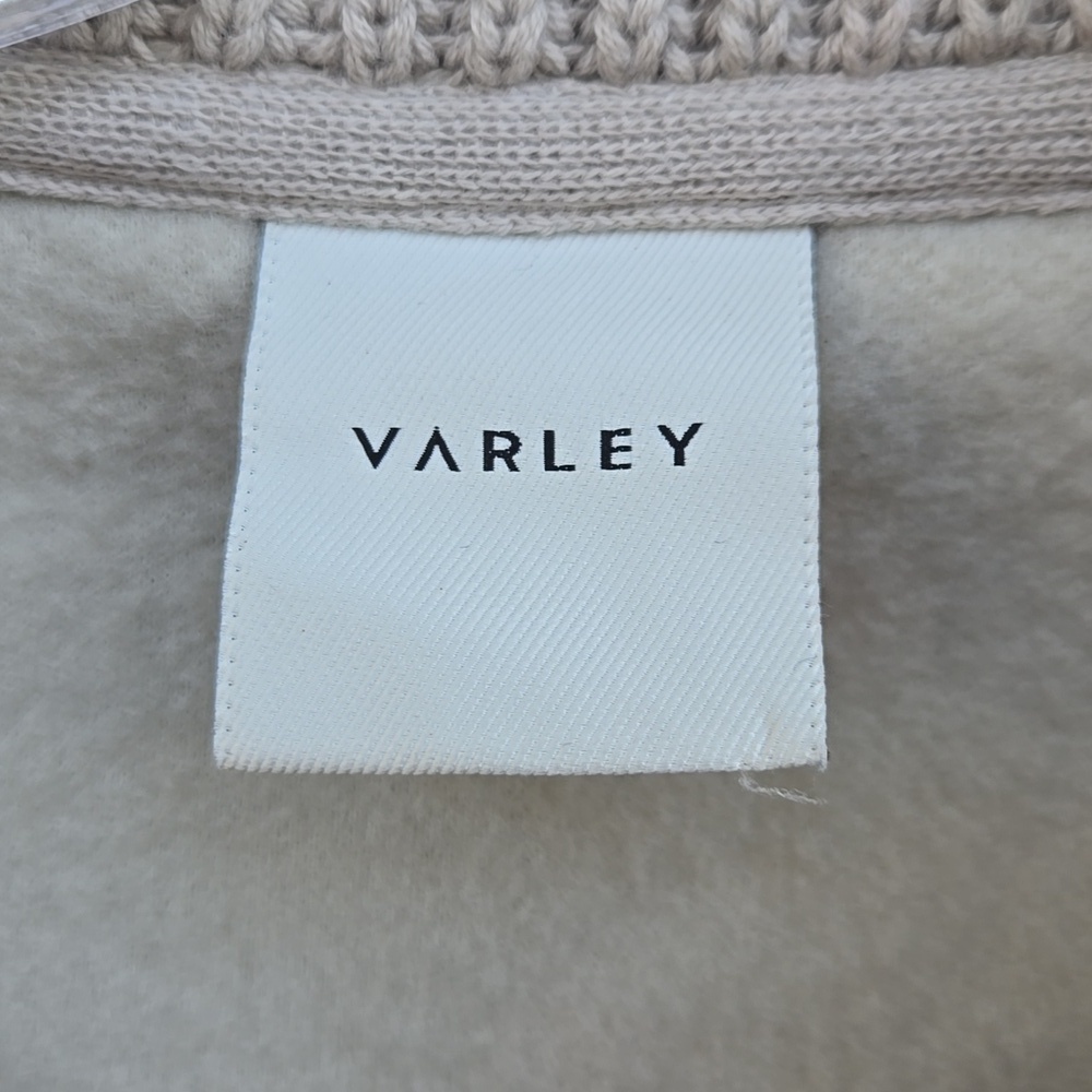 VARLEY Rogers 1/4 Zip Cowl Neck Sherpa Knit Sweater-Beige - Picture 2 of 8